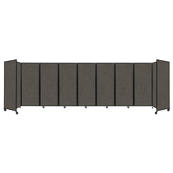 Room Divider 360 Folding Portable Partition 25' x 6'10" Mocha Fabric